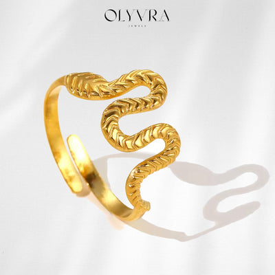 Golden Serpent Wrap Ring