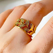 Golden Laurel Leaf Ring