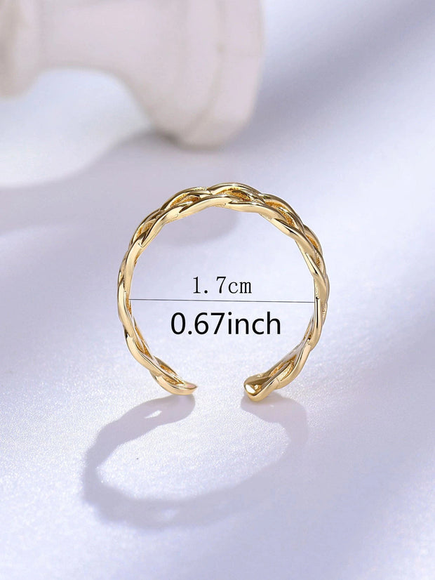 Golden Braid Adjustable Ring