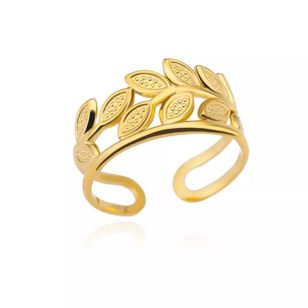 Golden Laurel Leaf Ring