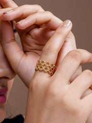 Golden Lace Harmony Ring