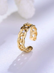 Golden Braid Adjustable Ring