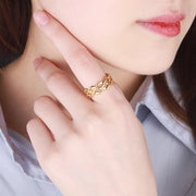 Golden Braid Adjustable Ring