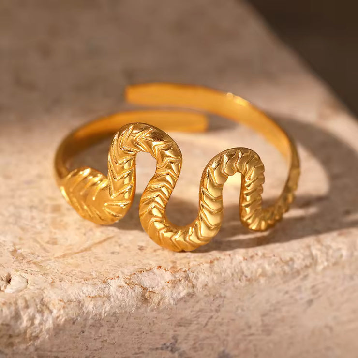 Golden Serpent Wrap Ring