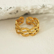 Golden Braid Adjustable Ring