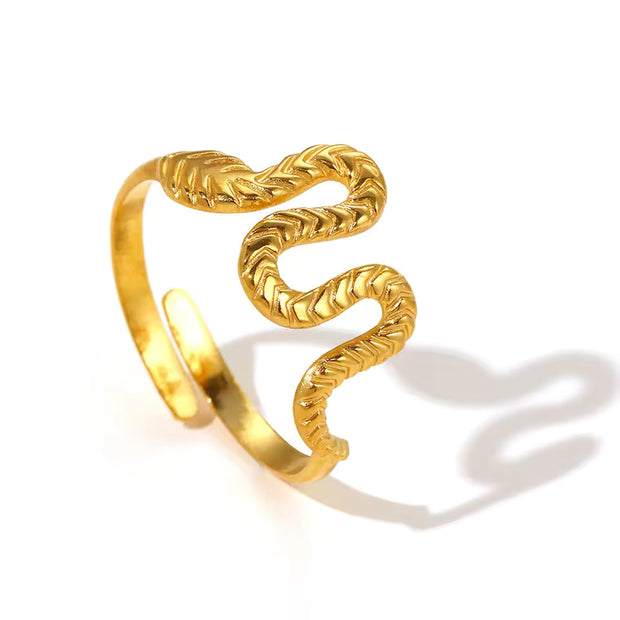 Golden Serpent Wrap Ring