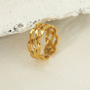 Golden Braid Adjustable Ring