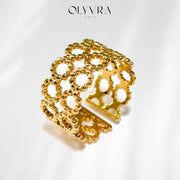 Golden Lace Harmony Ring