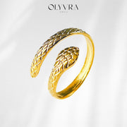 Golden Serpent Wrap Ring