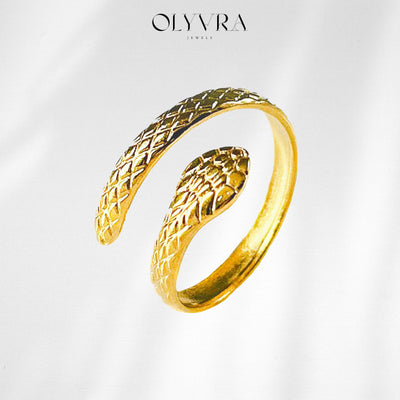 Golden Serpent Wrap Ring