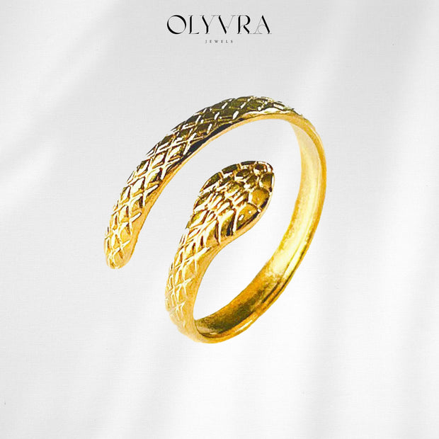 Golden Serpent Wrap Ring