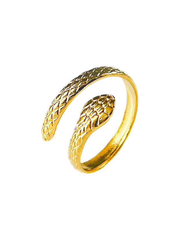 Golden Serpent Wrap Ring