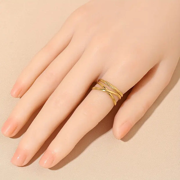 Golden Harmony Crossover Ring